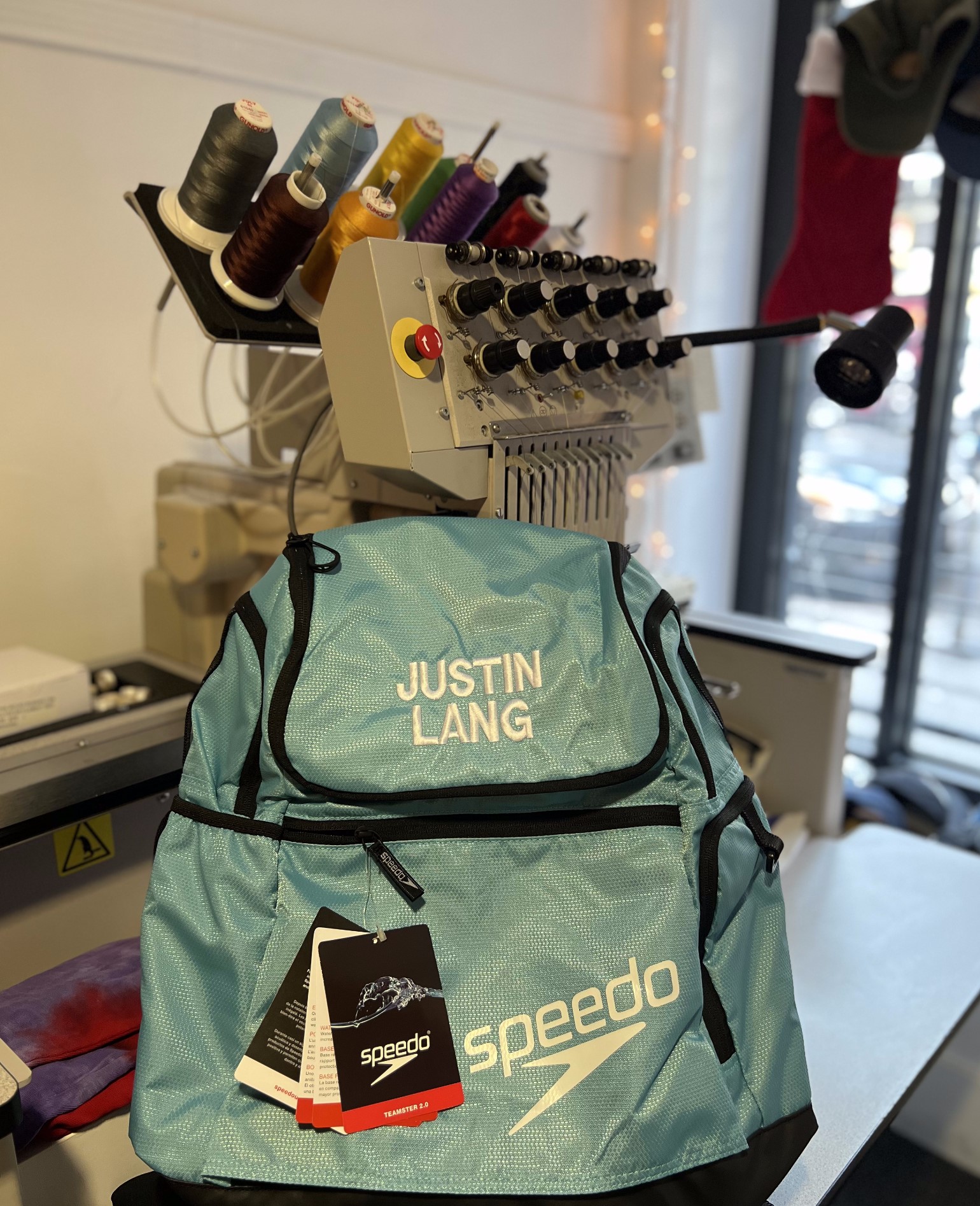 Embroidered backpack