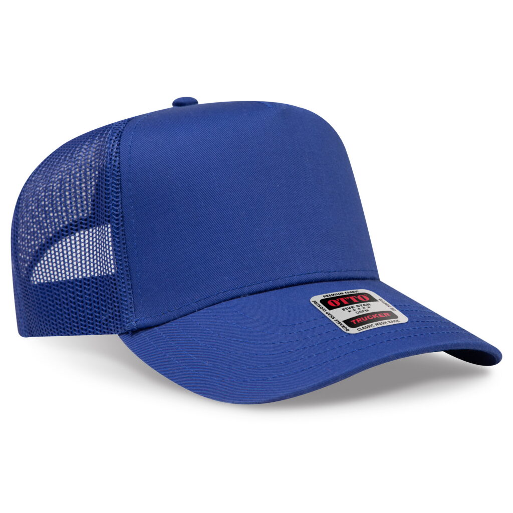 OTTO CAP 32-285 5 Panel Mid Profile Mesh Back Trucker Hat